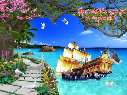 Tranh dán tường phong cảnh biển T321-011